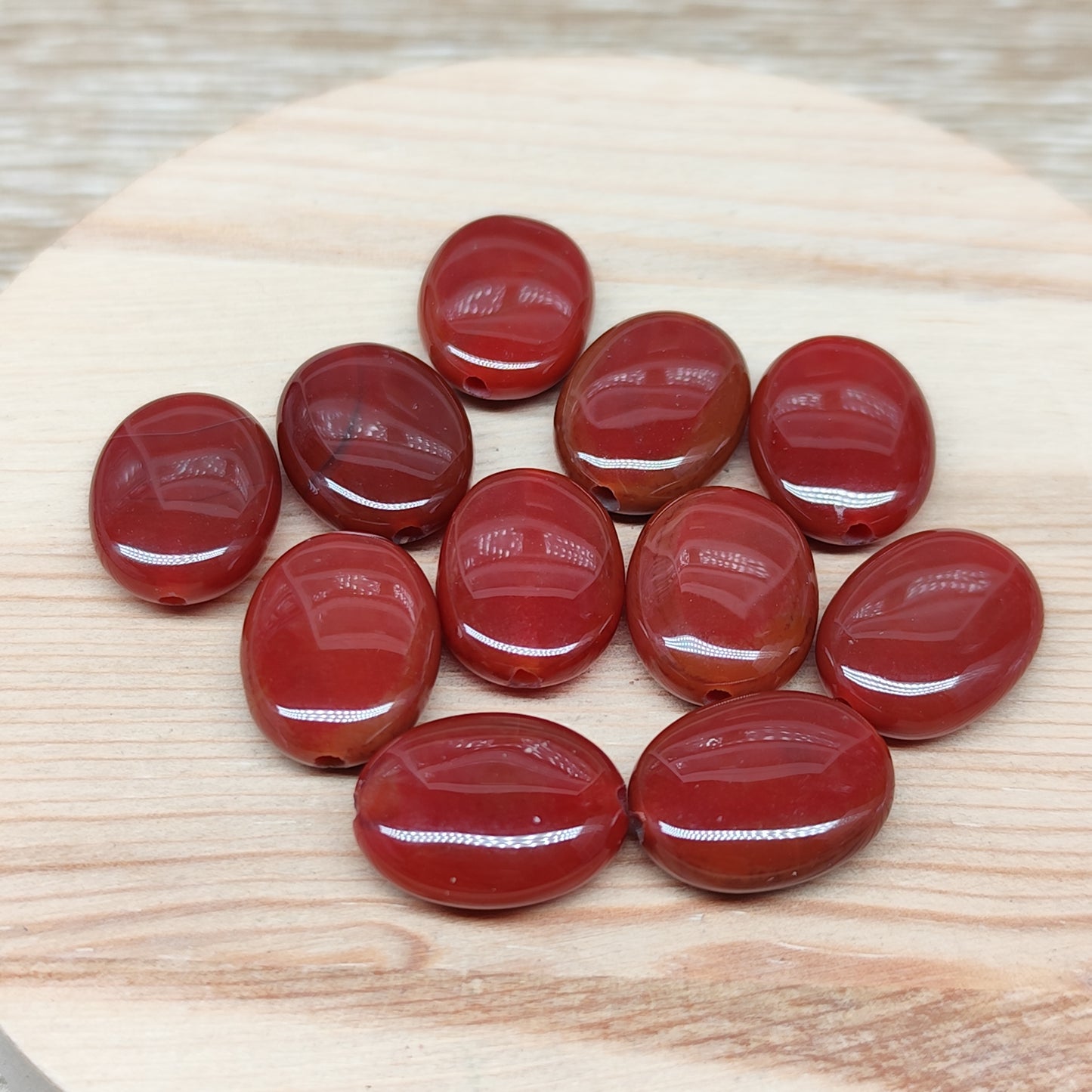 Agate rouge – perles naturelles 12 mm – lot de 10