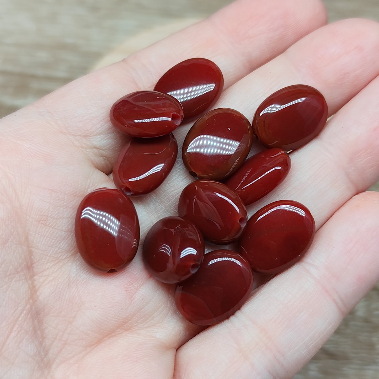 Agate rouge – perles naturelles 12 mm – lot de 10
