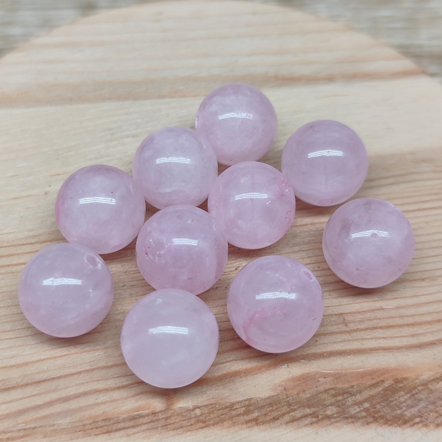 Quartz rose – perles naturelles teintées 12,5 mm – lot de 10