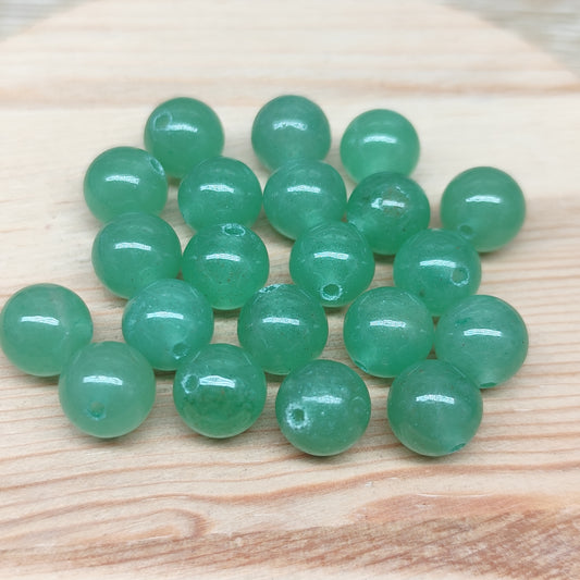 Aventurine verte – perles naturelles 9 mm – lot de 20