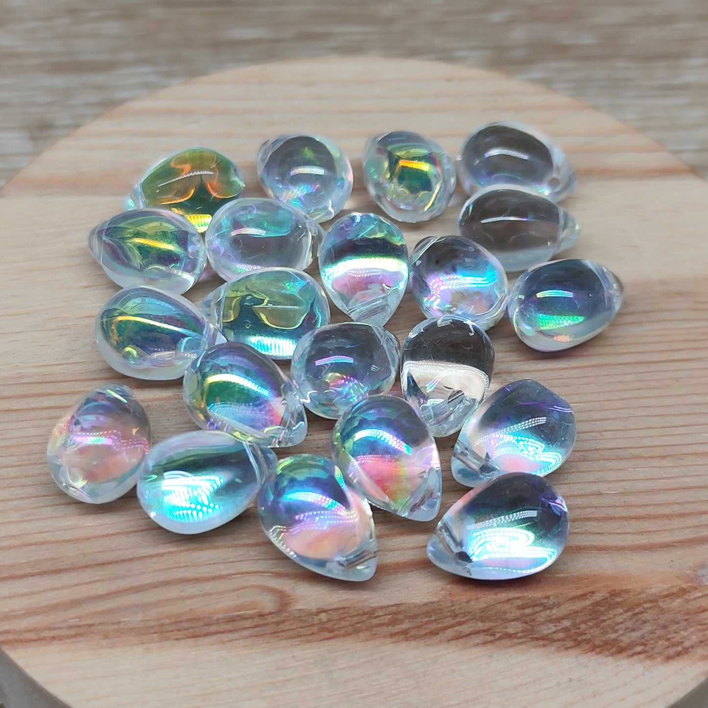 Perle goutte verre transparent 9 mm – lot de 20