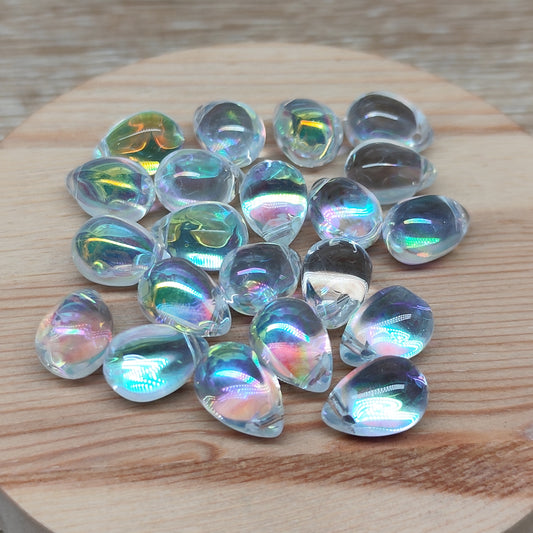 Perle goutte verre transparent 9 mm – lot de 20