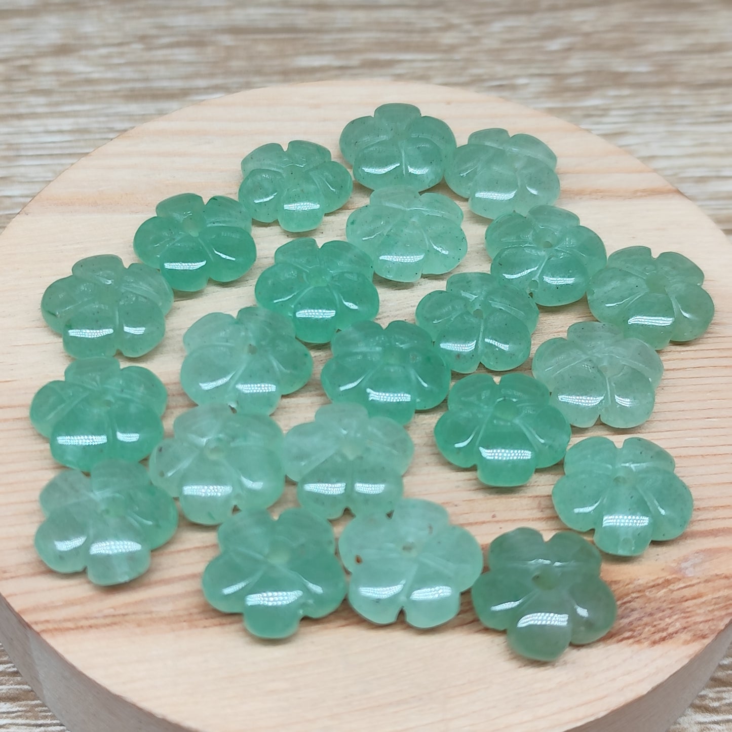 Aventurine verte fleur – perle naturelle 14 mm – 1 pièce