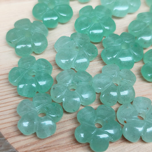 Aventurine verte fleur – perle naturelle 14 mm – 1 pièce