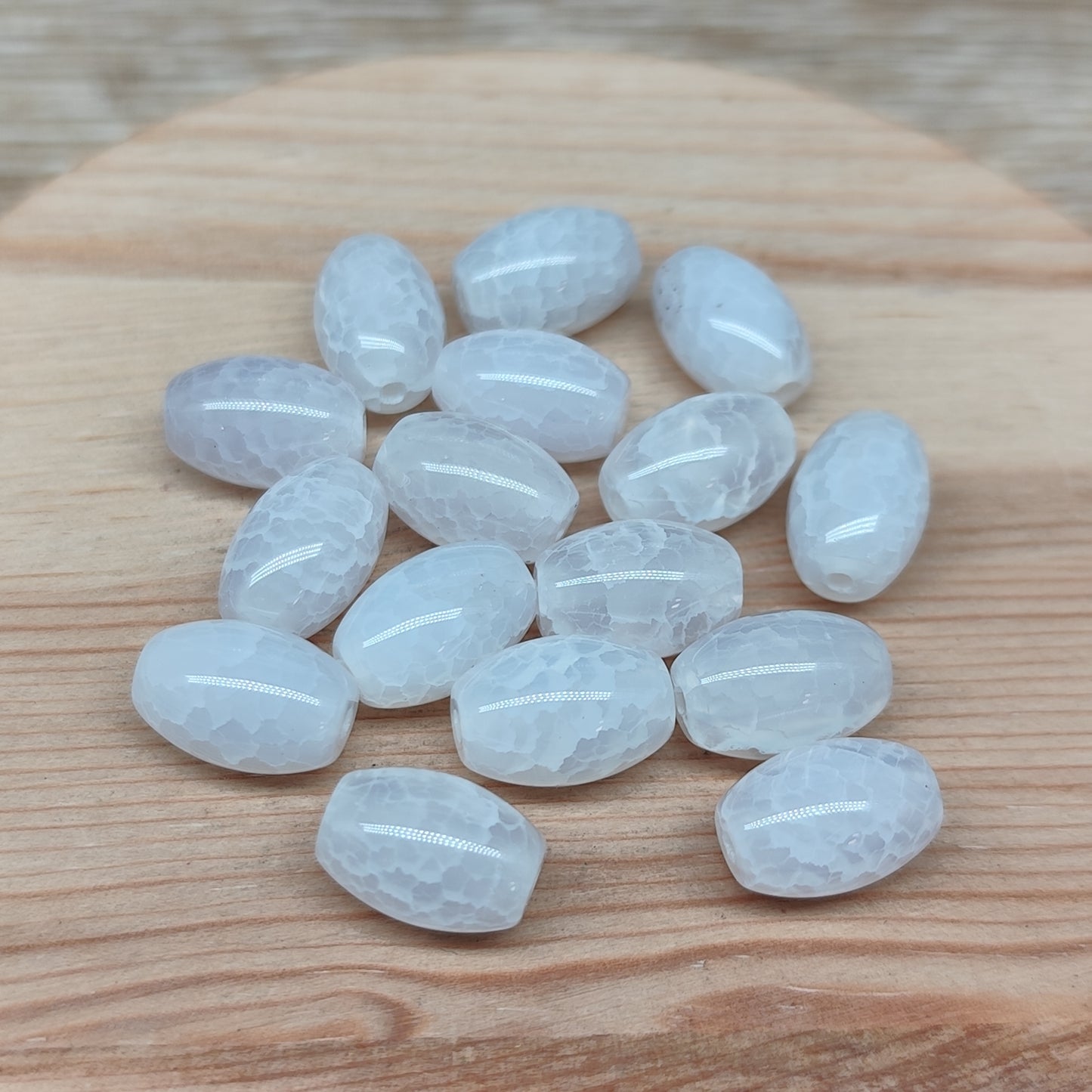 Agate veines de dragon blanche – perles naturelles 8 mm – lot de 15