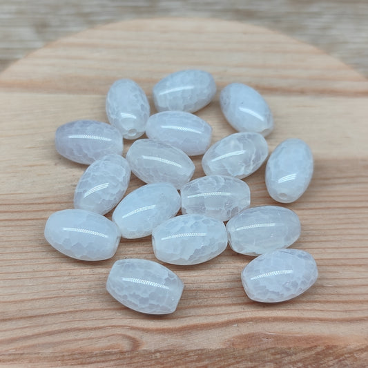 Agate veines de dragon blanche – perles naturelles 8 mm – lot de 15