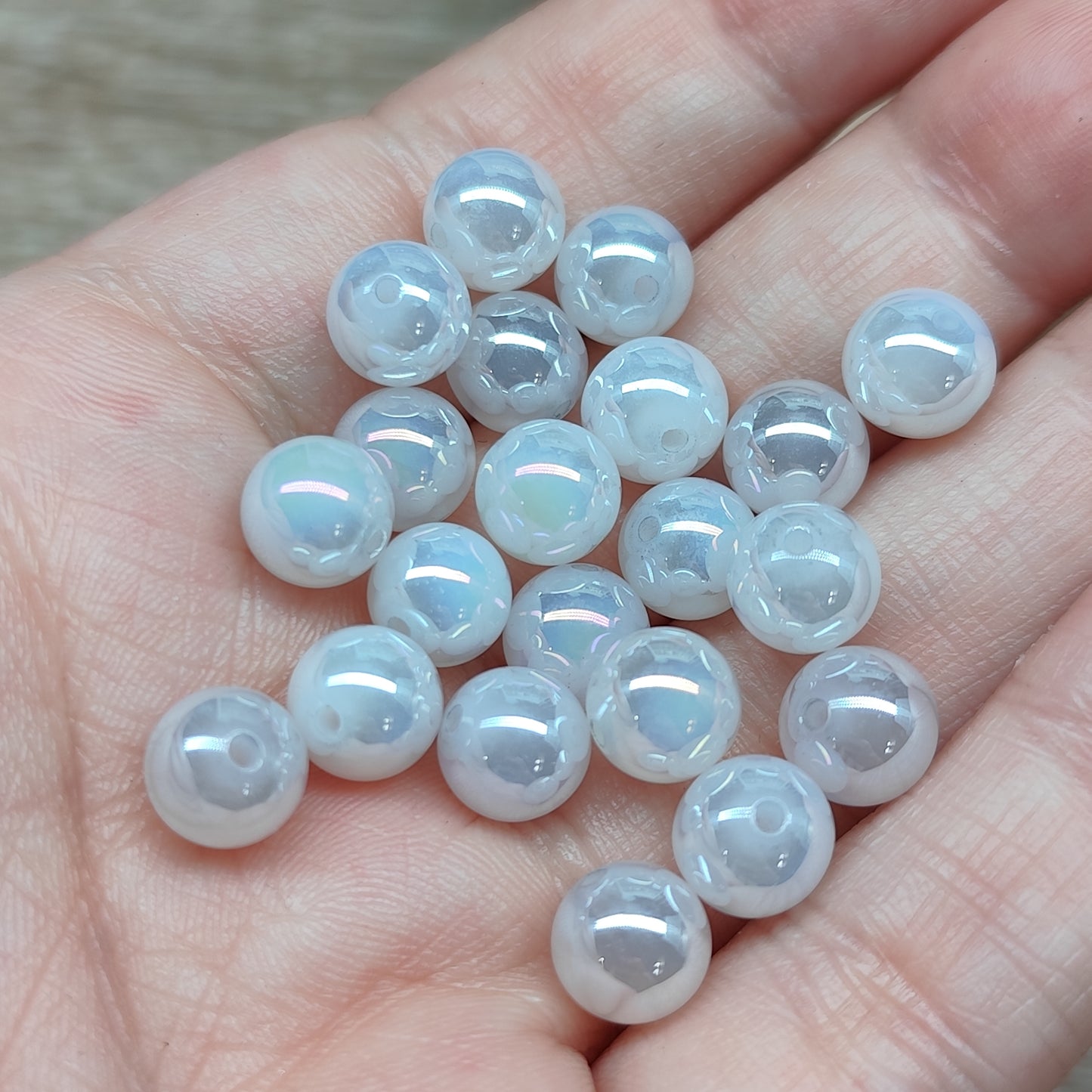 Agate aura – perles naturelles teintées 8 mm – lot de 20