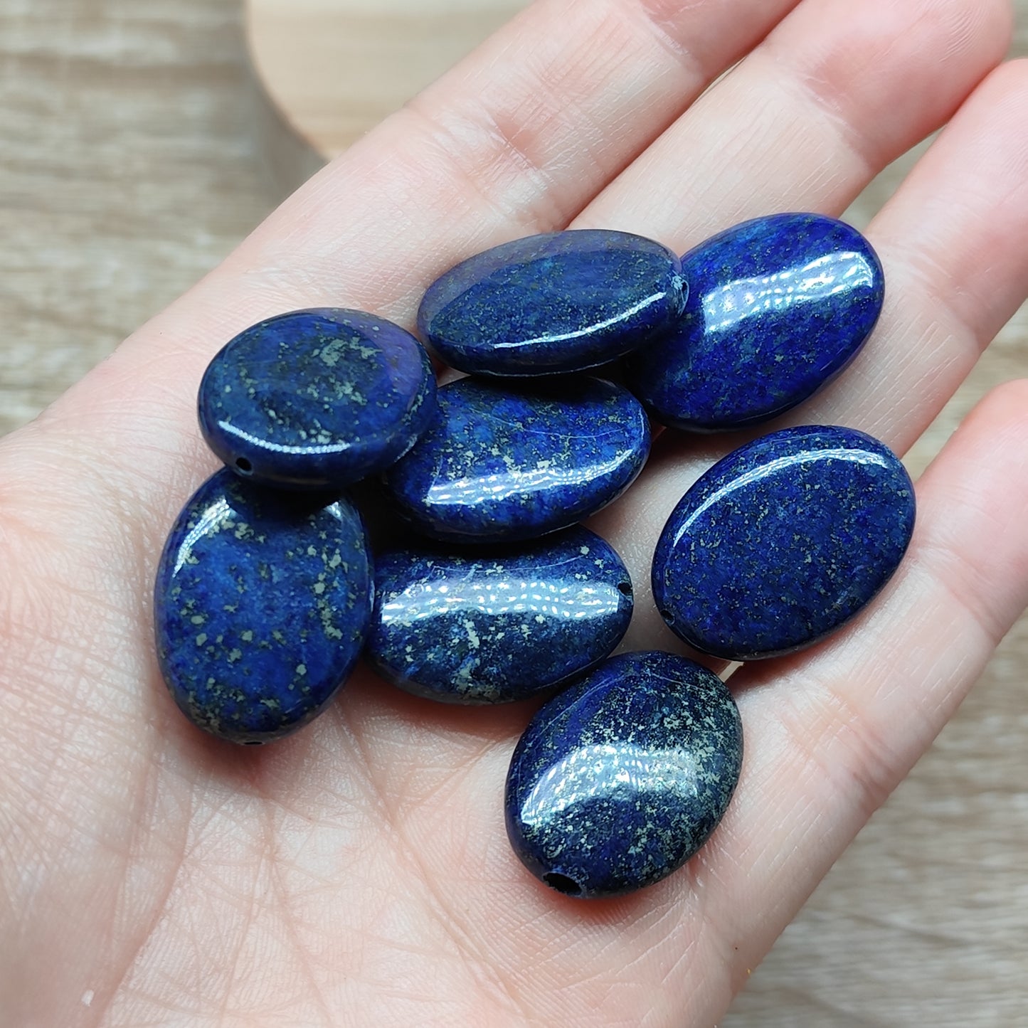 Lapis lazuli forme ovale – perles naturelles 18 mm – lot de 8