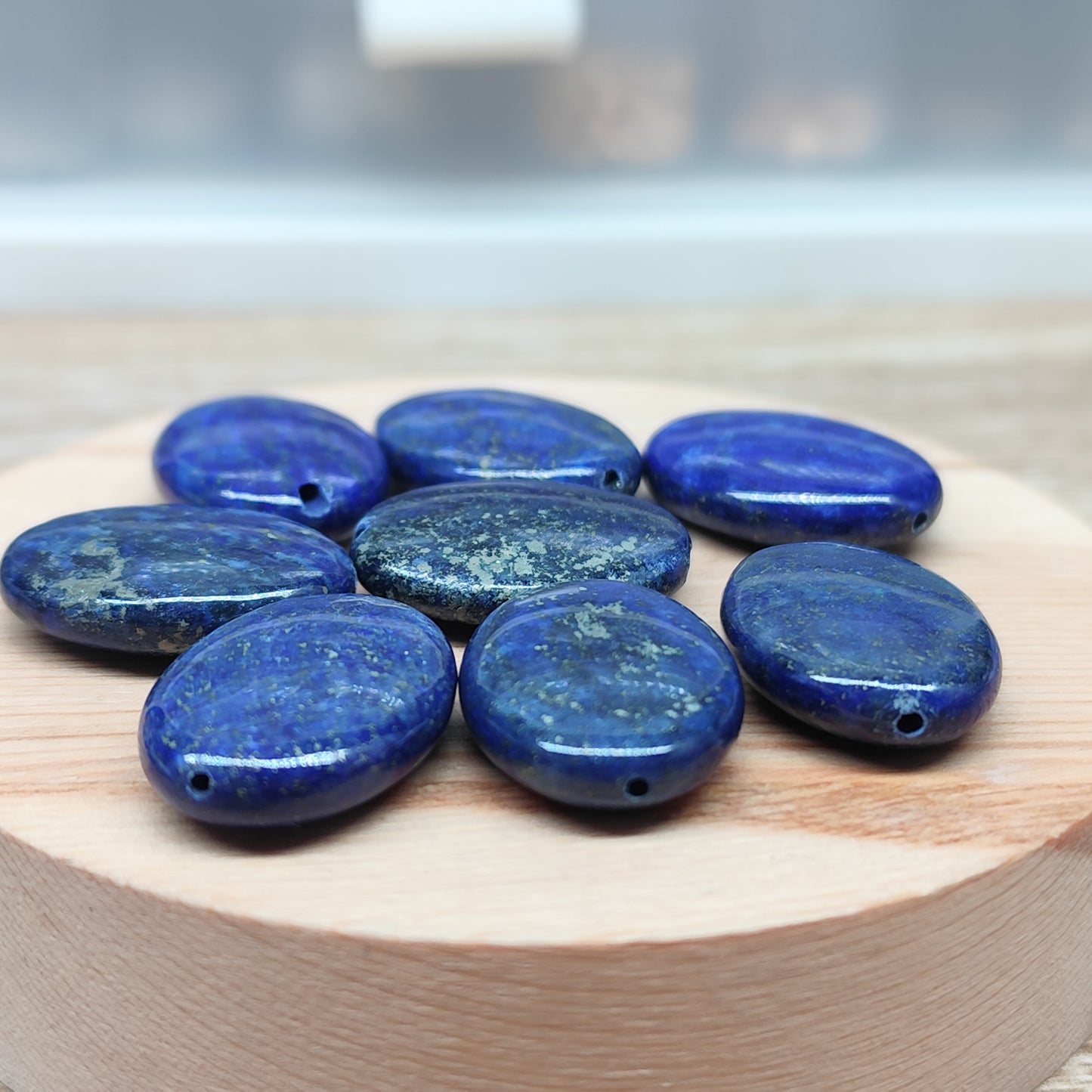 Lapis lazuli forme ovale – perles naturelles 18 mm – lot de 8