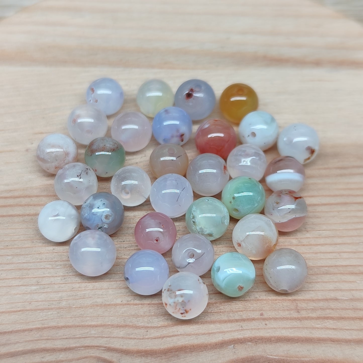 Agate YanYuan - perles naturelles 6 mm – lot de 30
