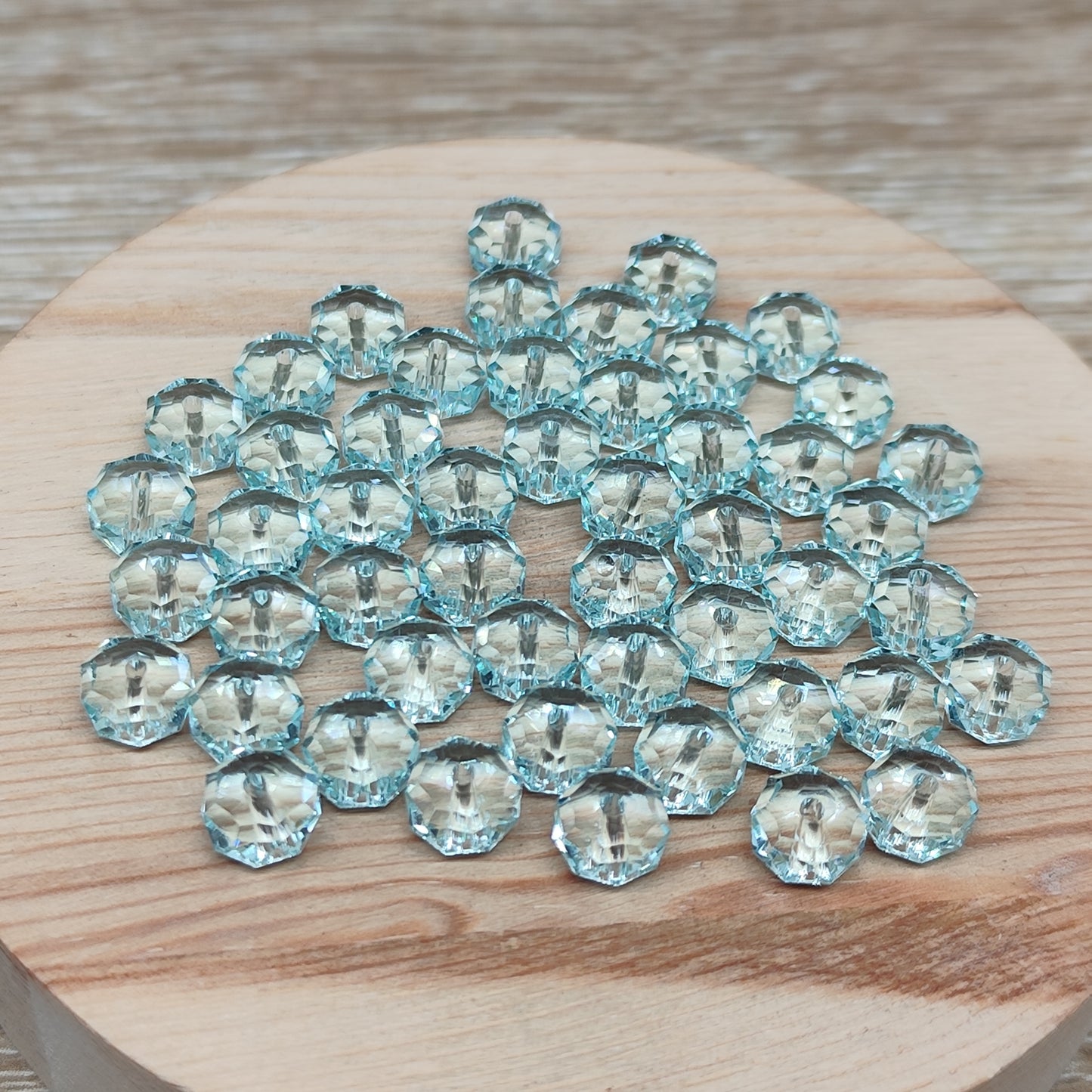 Perle plate verre facetté - 7,5 mm – lot de 50