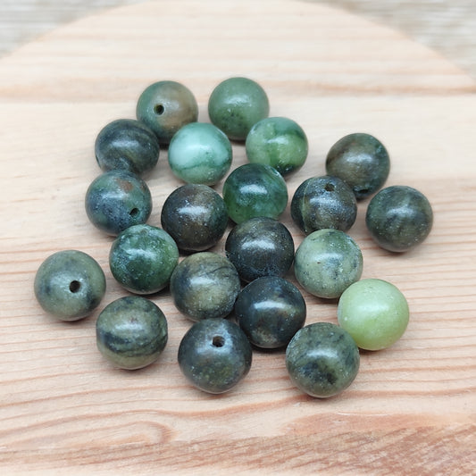 Southern Jade – perles naturelles 8,5 mm – lot de 20
