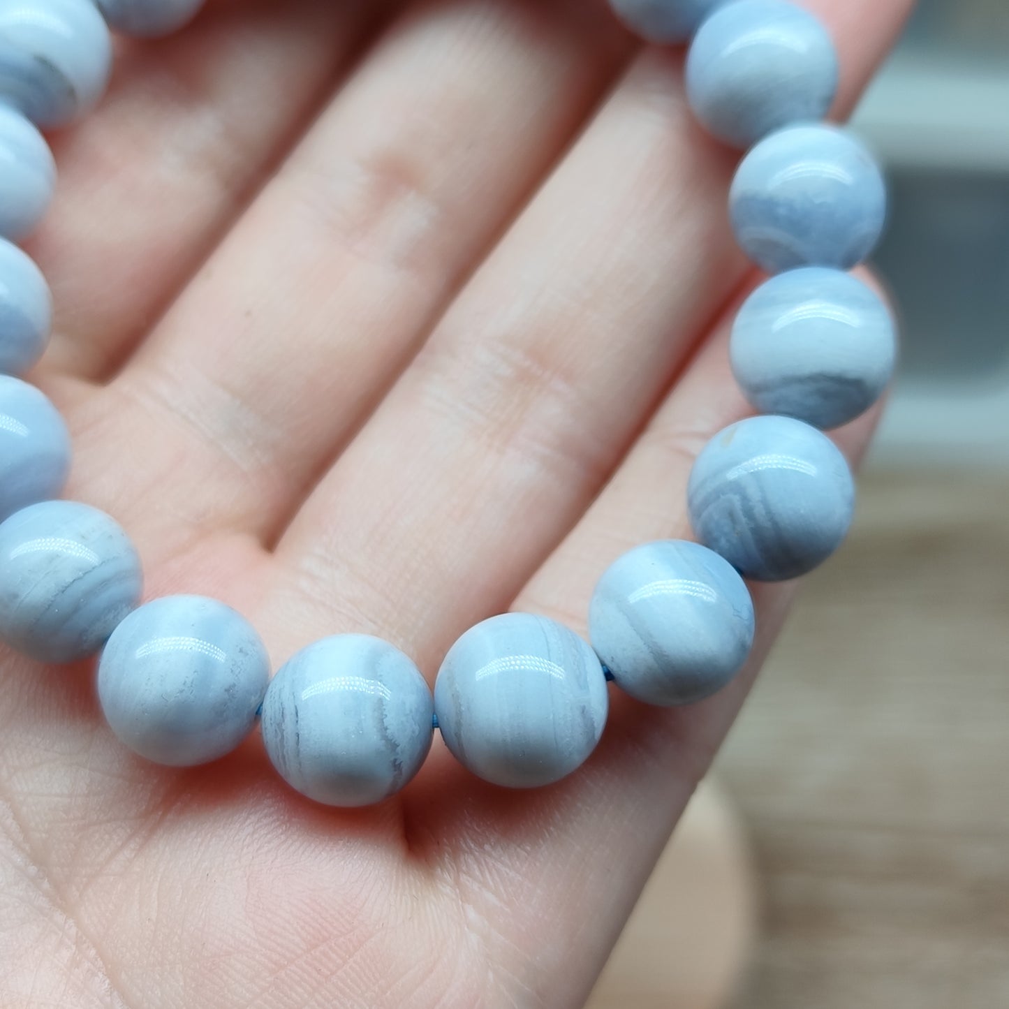 Agate bleue dentelle 15.5 cm