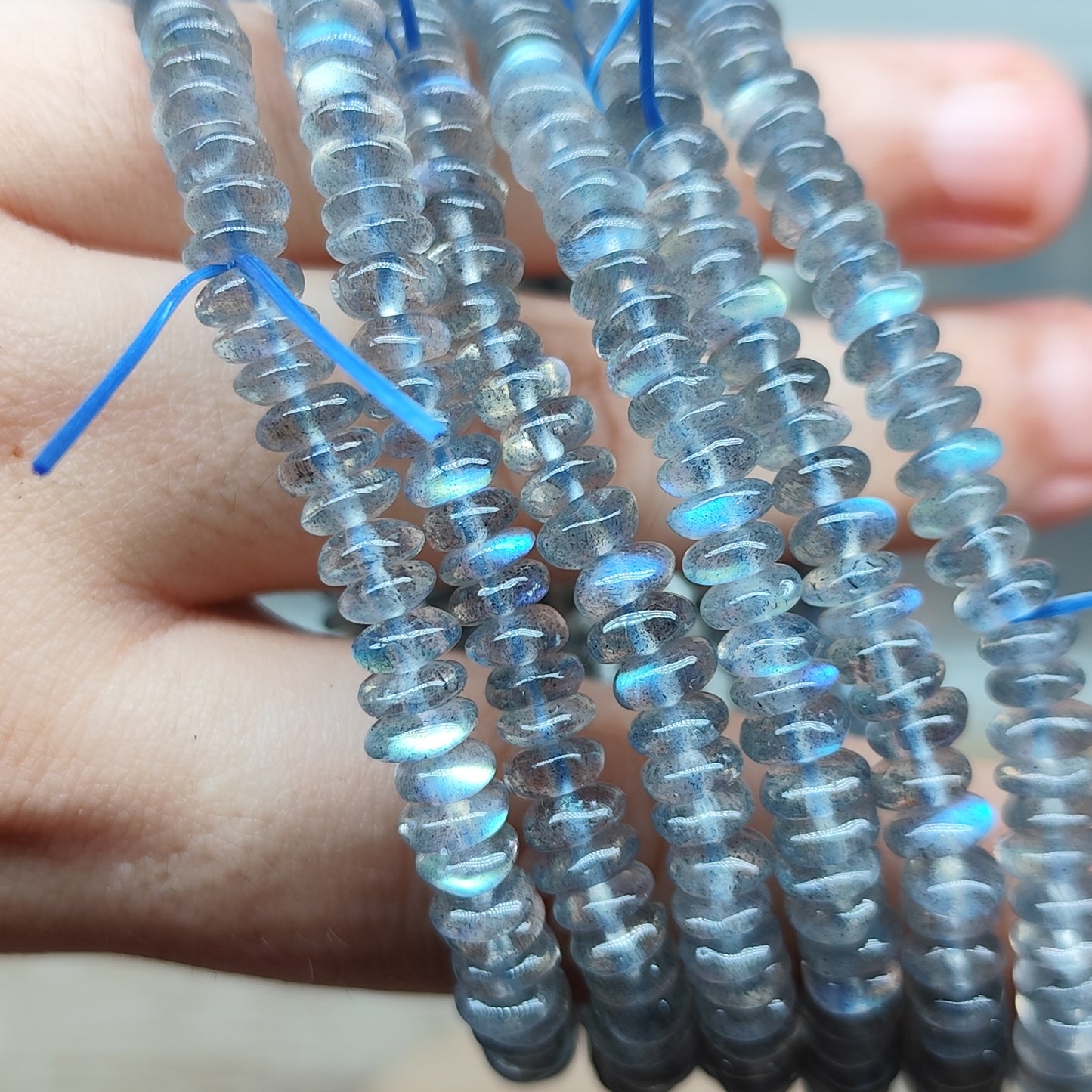 Labradorite donut - 6 mm - 1 bracelet entier