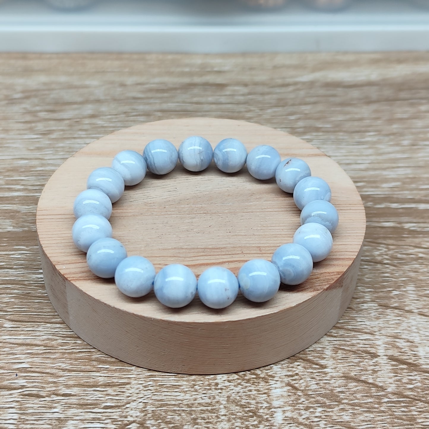 Agate bleue dentelle 15.5 cm