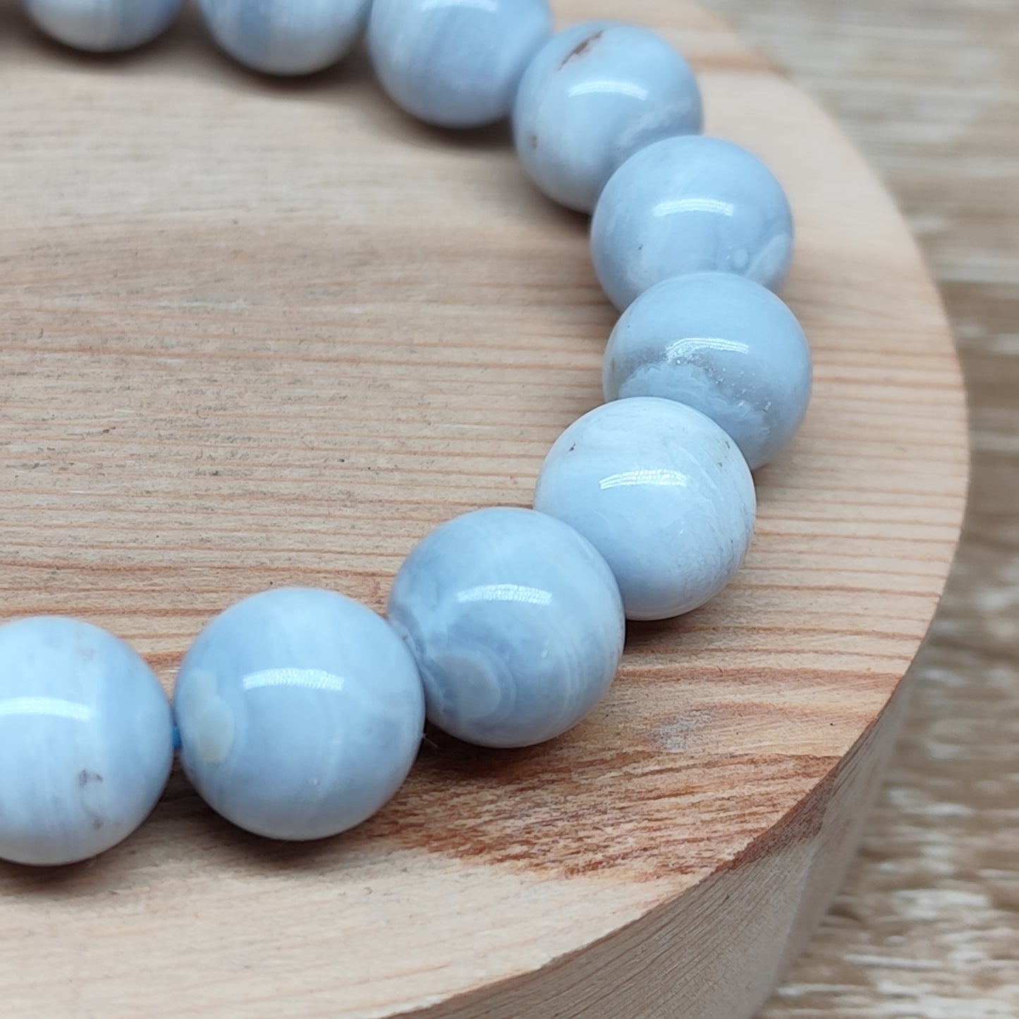 Agate bleue dentelle 15.5 cm
