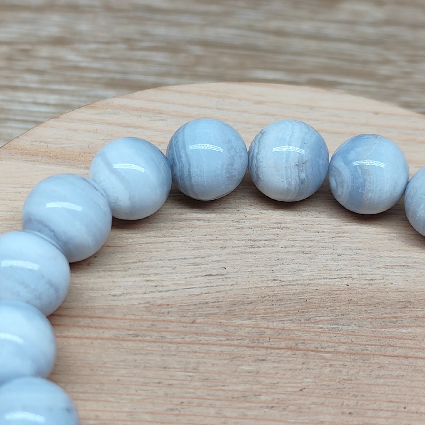 Agate bleue dentelle 15.5 cm